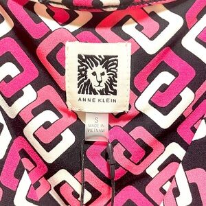 Ann Klein Geometric Sleeveless Blouse